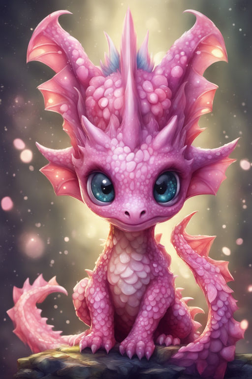 pink baby dragon cartoon