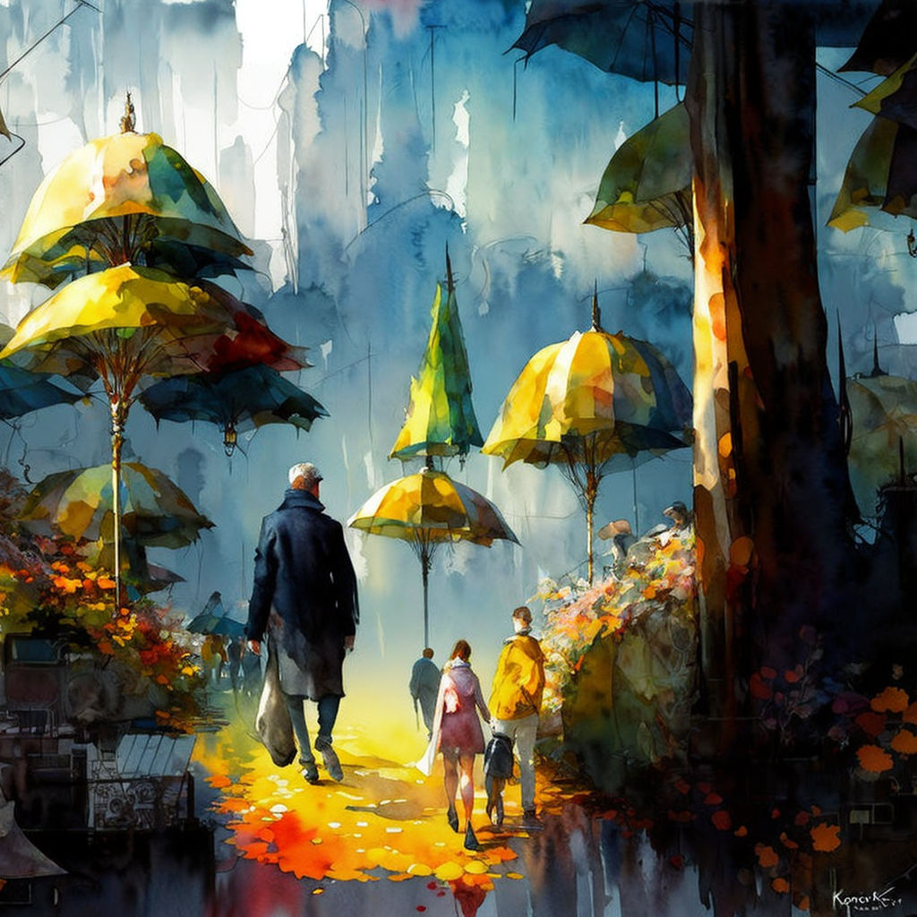Rainy Day Paintings | Rainy Day Oil Painting | Monsoon Painting