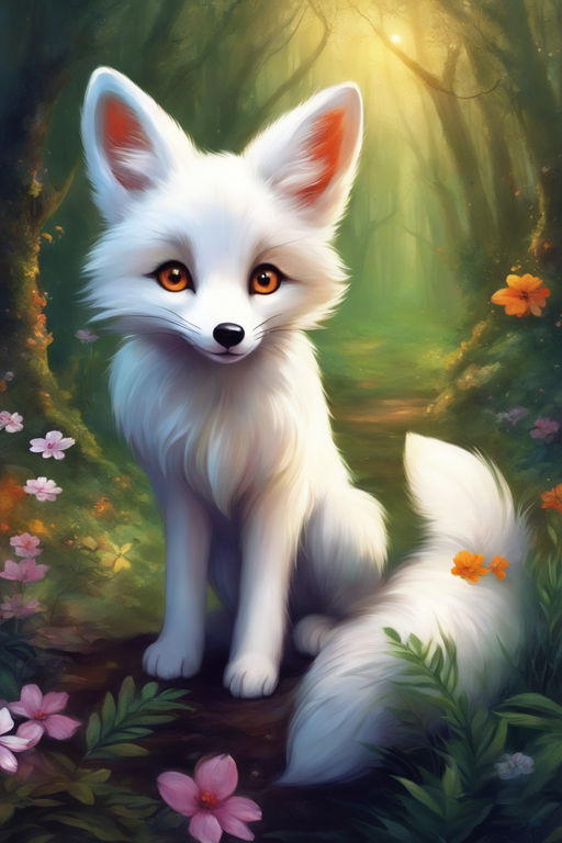 beautiful white fox