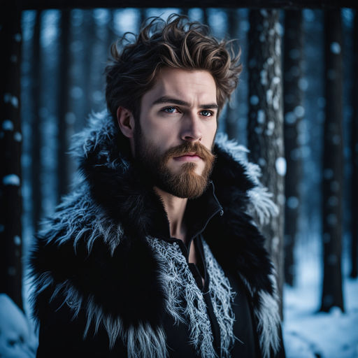 Premium Free ai Images  portrait of medieval slavic warrior with beard  wearing helmet and chain mail gray blue eyes face stained with blood  against the backdrop of winter landscape