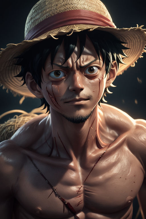 Monkey D Luffy As a Real Person Frontlight FullHD Warm · Creative Fabrica