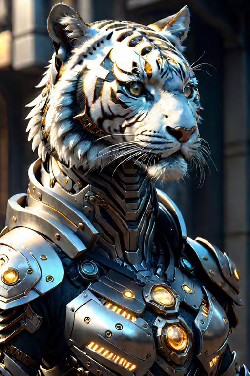 anthropomorphized sabertooth tiger, 3d render, flat