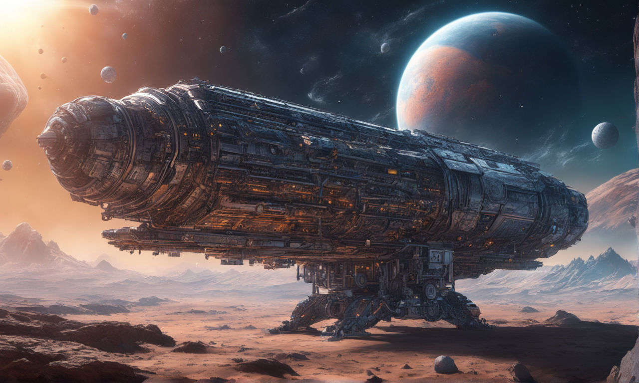 sci fi spacecraft derelict art