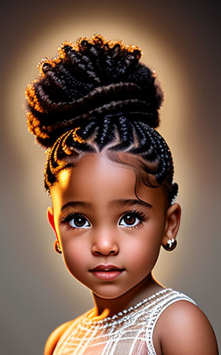 Girl Drawing with braid hairstyle