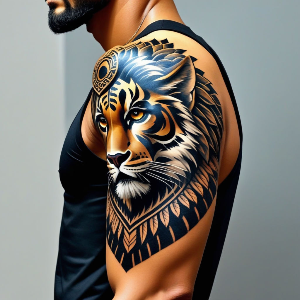 Tiger Tattoo Flash Lion Polynesia, PNG, 432x697px, Tiger, Abziehtattoo,  Arm, Art, Big Cat Download Free