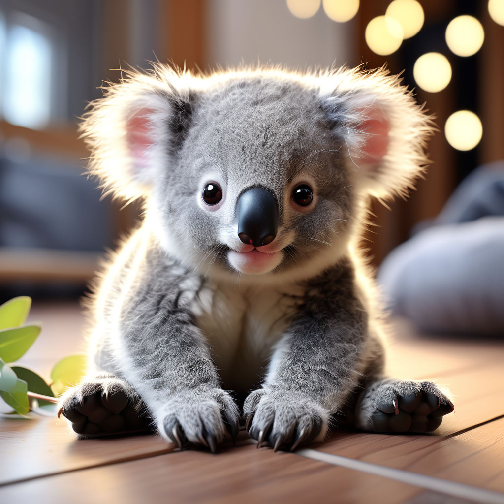 AI Art Generator: Epic fantasy colorful rainbow ornate Tribal cute Koala  fuzzy