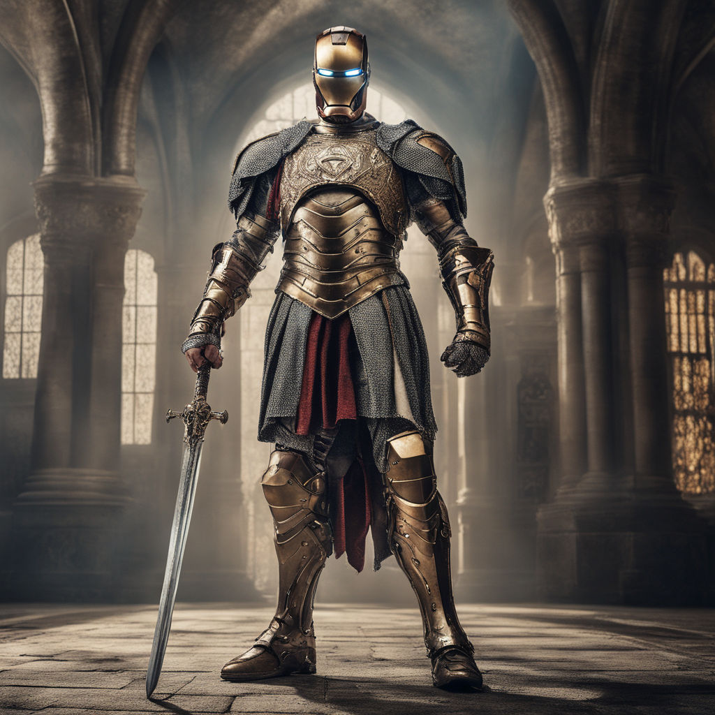 Free Photo Prompt  Knight in Plate Armor on Battlefield