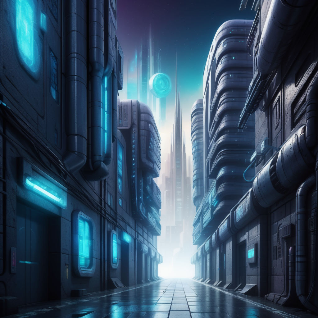 Conceptual 3d Art A Futuristic Night City With Cyberpunk Scifi Vibes  Background, Technology Wallpaper, Digital Wallpaper, Sci Fi Background  Background Image And Wallpaper for Free Download