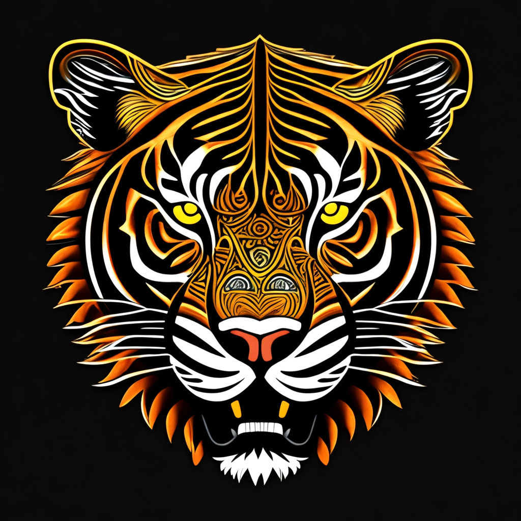 Abstract Tiger Head T-Shirt Design Vector – ThreadBasket