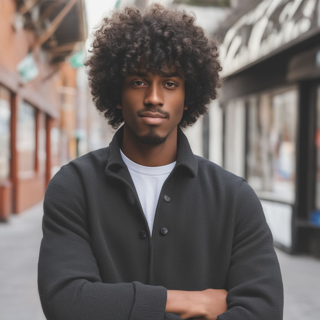 afro puffy hair on men