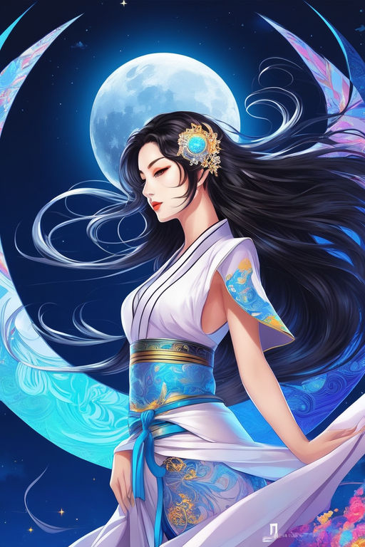 Moon Goddess Diana, art, girl, woman, purple, pink, moon, fantasy, meiyue,  luna HD wallpaper | Pxfuel
