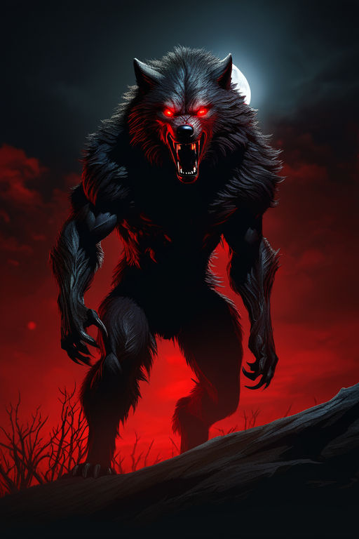 red werewolf eyes