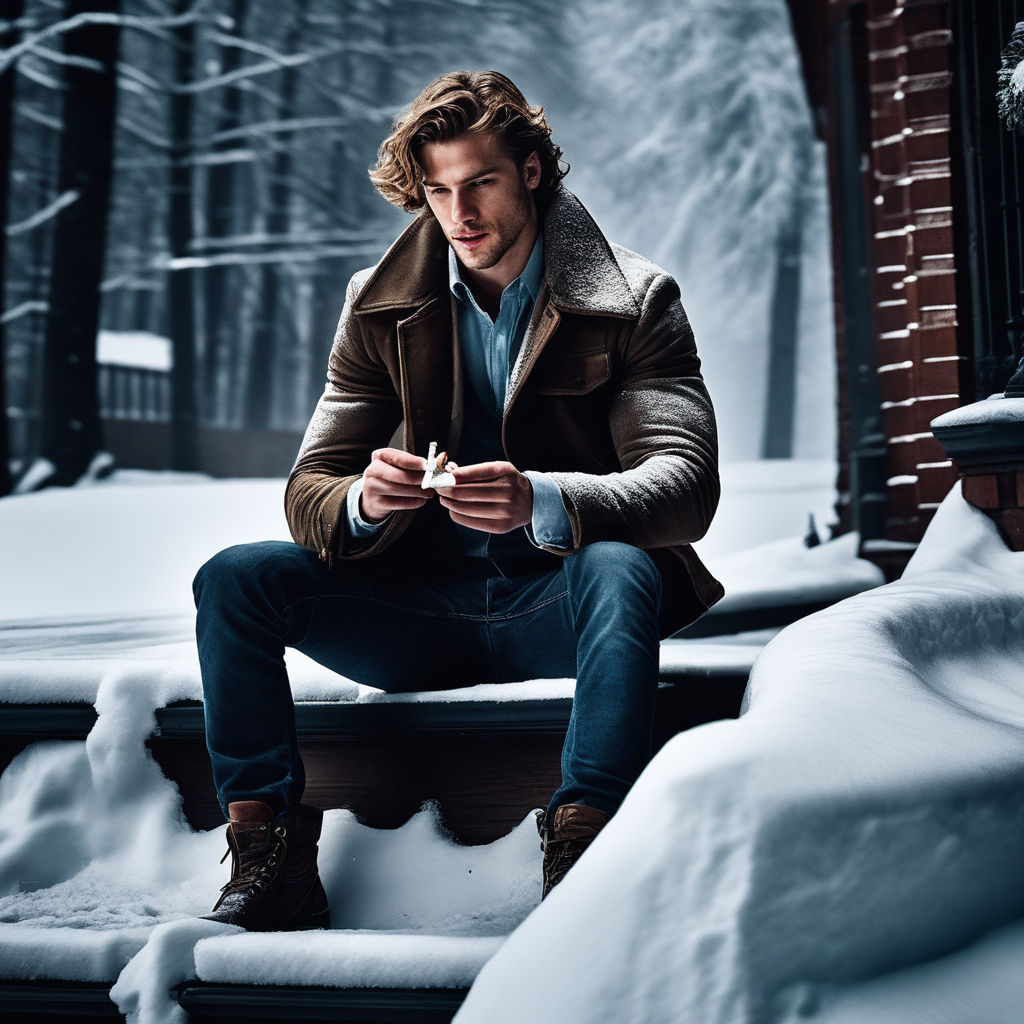 Handsome Man in Snow Posing for Camera Stock Photo - Image of season,  nature: 106322902