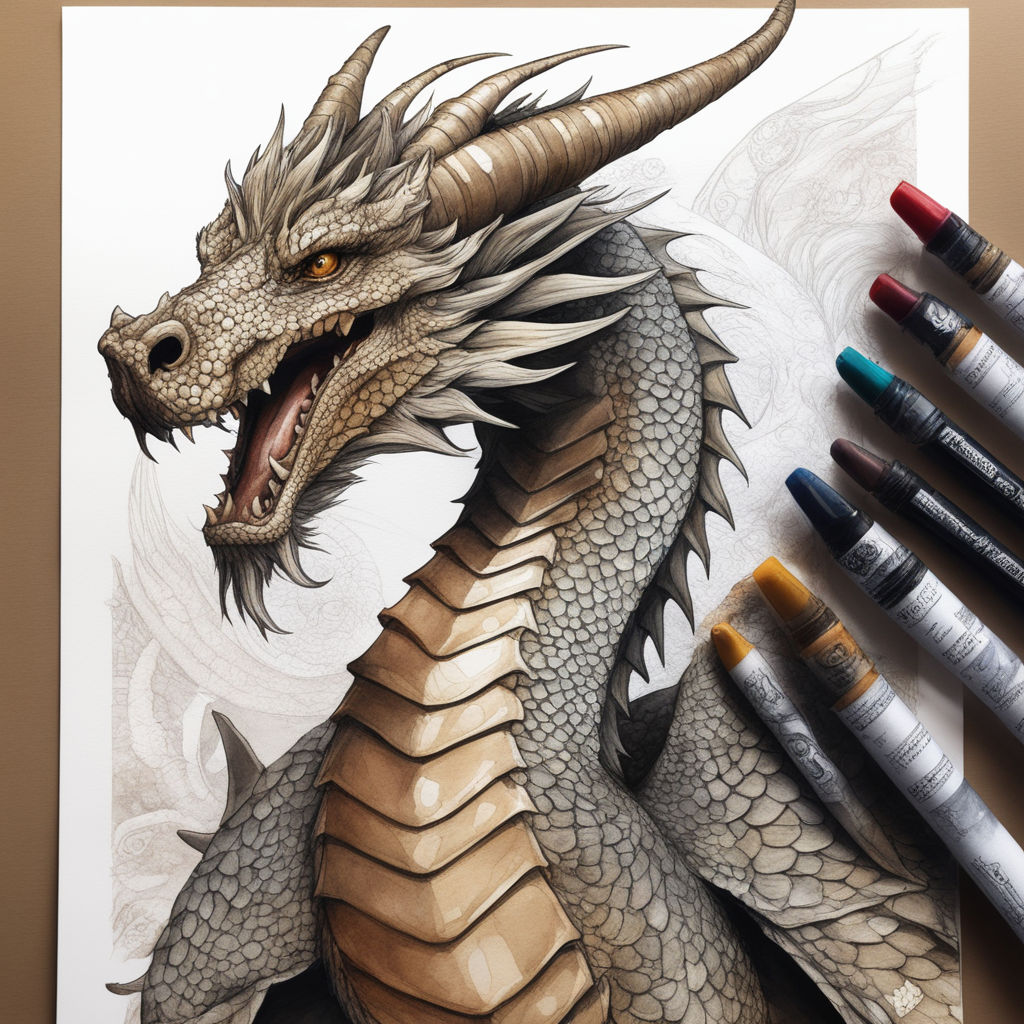 realistic dragon drawing