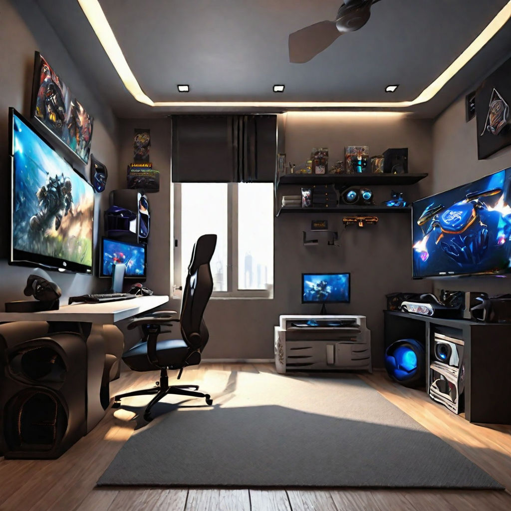 Premium Photo  Rear view play video computer pc. young man sitting on  chair in game station. happiness streamer indian man wearing headphone playing  game online in the darkroom.