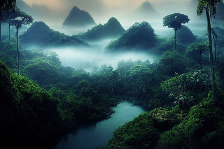 Fog In The Fantastic Jungle  Environment design, Jungle forest, Jungle
