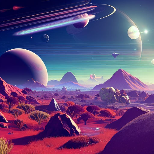 purple planets in space