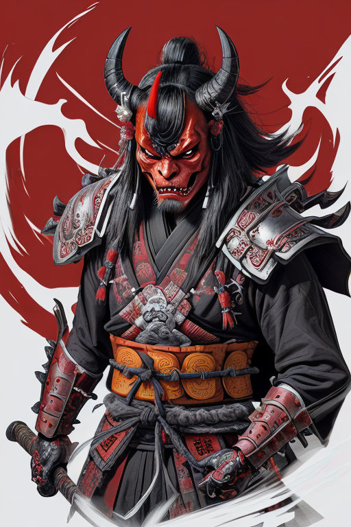 masked samurai art