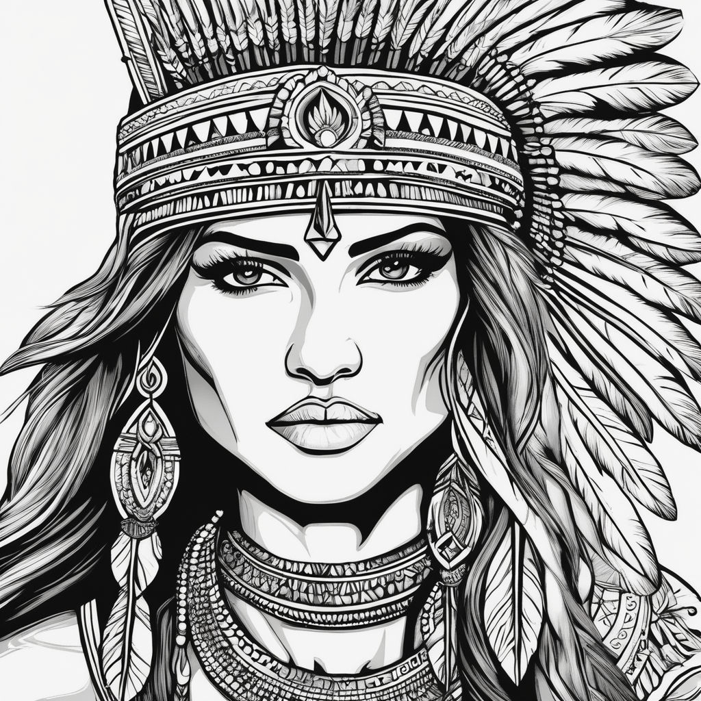 Native American Woman Coloring Page 