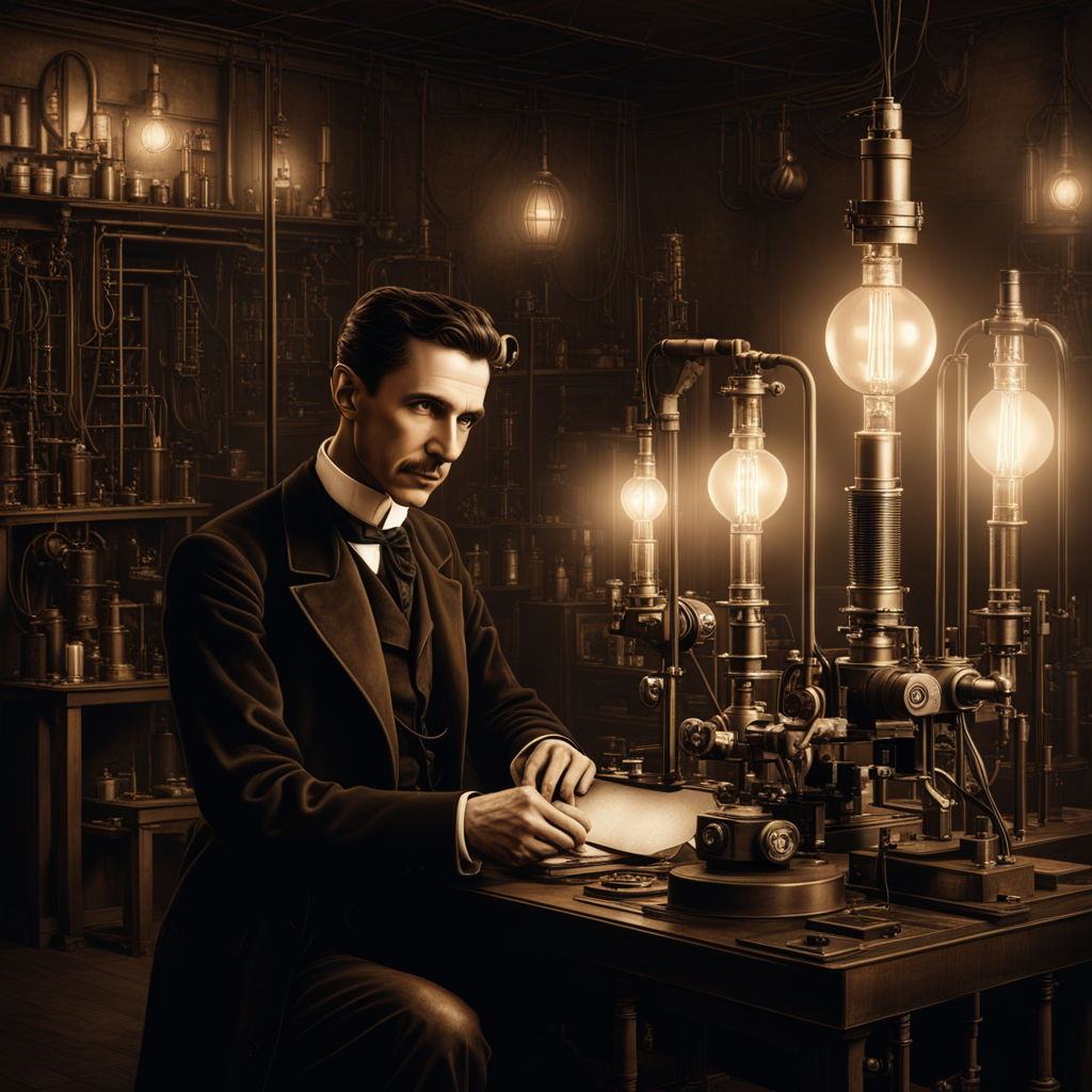 THE CURIOUS BRAIN Tesla- Coil Wireless Electricity - Nikola Tesla  (Multicolour)