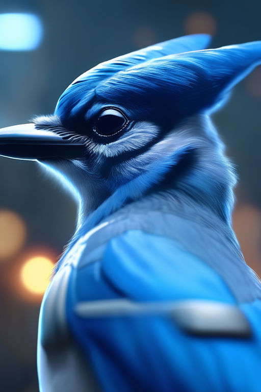 Premium AI Image  Hyperrealistic Blue Jay Bird Sketch On Branch