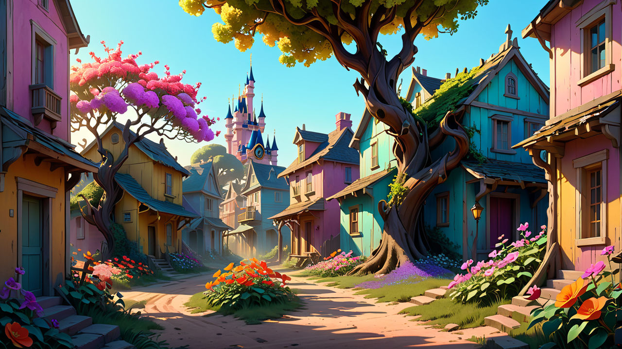 vibrant 16k image inspired by Disney's lively style - Playground