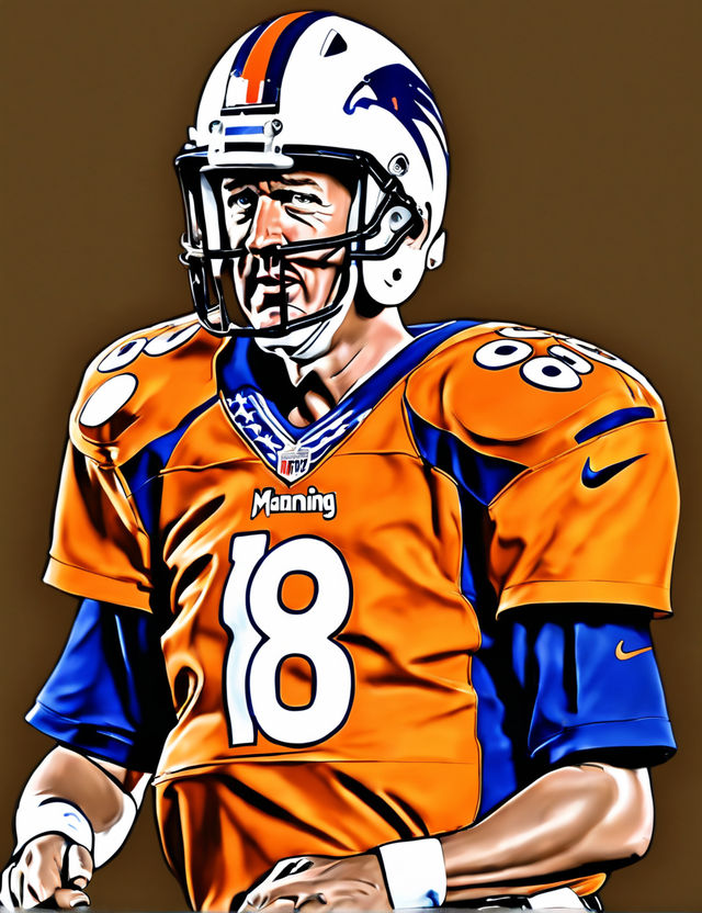 Peyton Manning Denver Broncos Pixel Art 8 Mixed Media by Joe