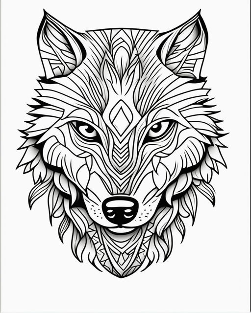 gray wolf drawing for kids