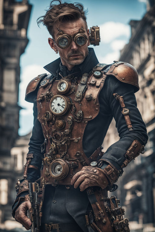 Steampunk Adventurer Victorian Steam Punk Professor Science Fiction Men  Costume