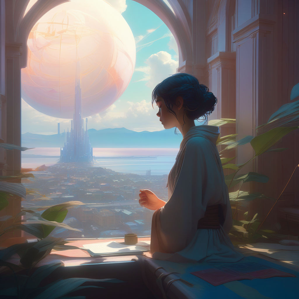 resembling a digital painting by artists such as loish and artgerm. the  scene evokes a sense of intrigue and mystique - Playground