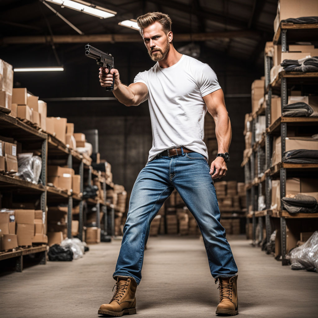 full length portrait of brunette girl wearing black singlet, jeans jeans  and boots. standing pose, with back view. isolated on white studio  background. Stock Photo | Adobe Stock