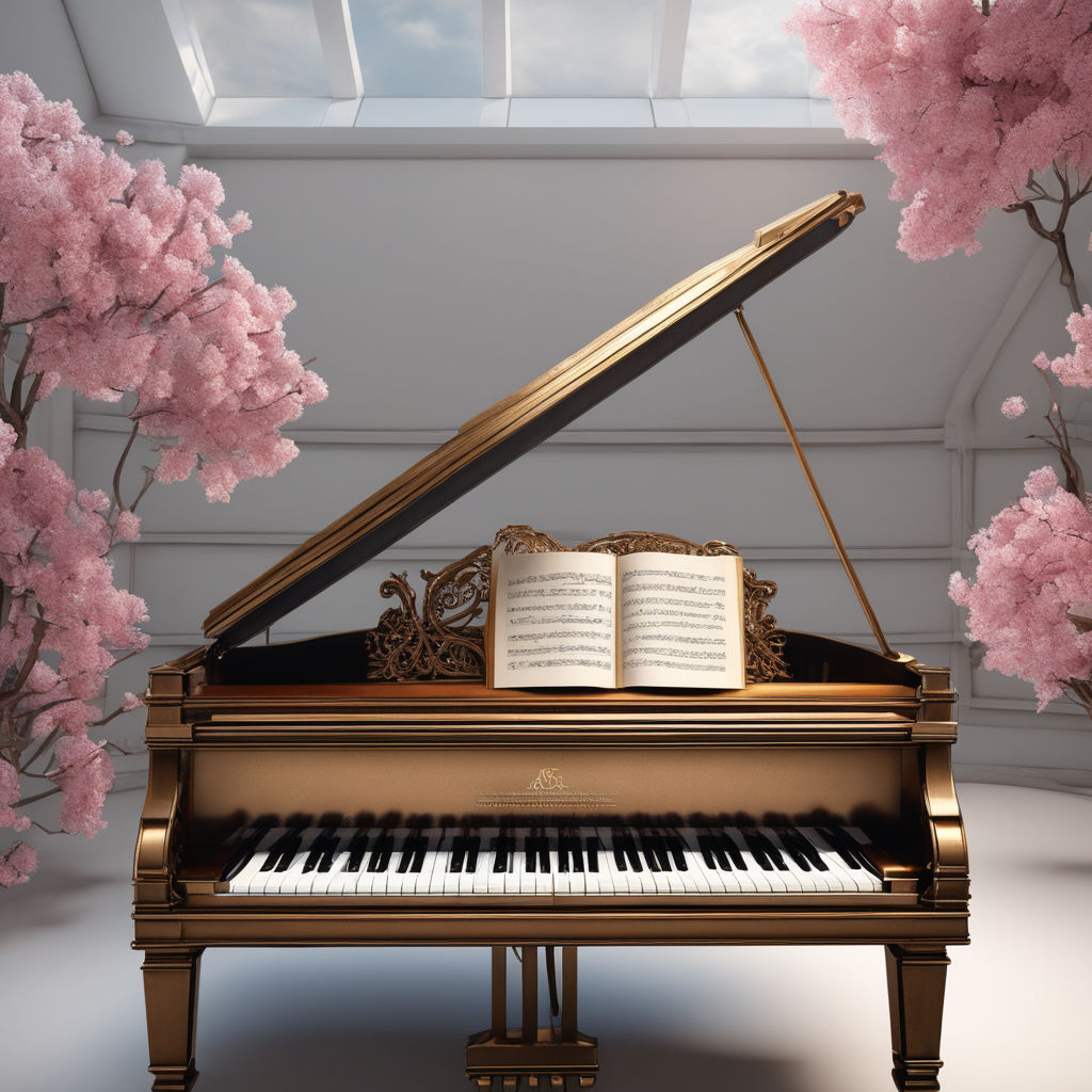 pink grand piano wallpaper