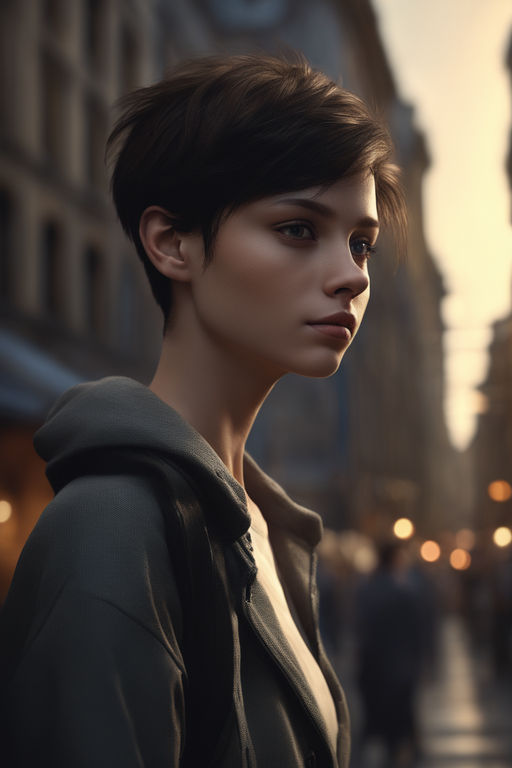 ArtStation - Realistic Short Hairstyle Female