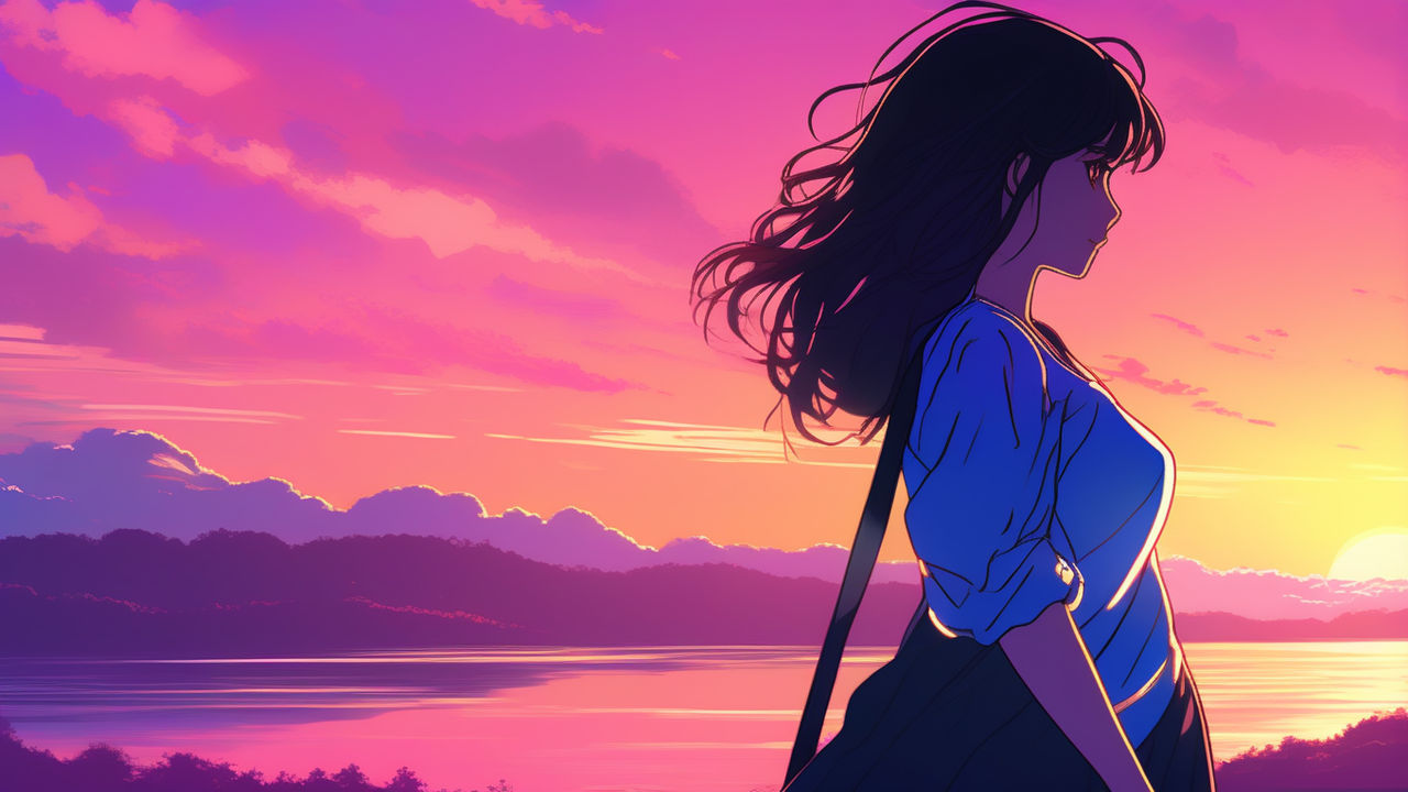 Wallpaper the sky, girl, sunset, the city, Hina Amano, Tenki no Ko for  mobile and desktop, section арт, resolution 3840x2160 - download