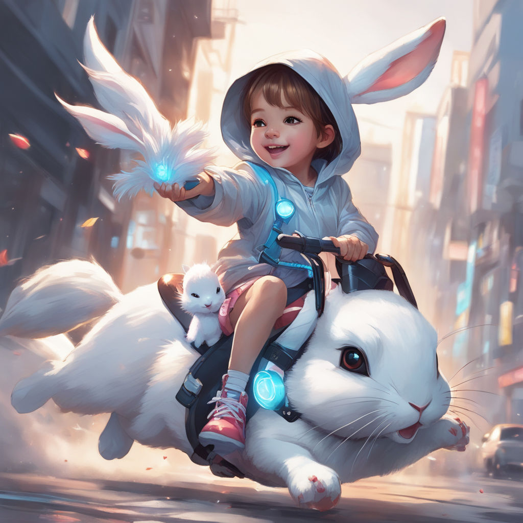 anime little girl with bunny ears