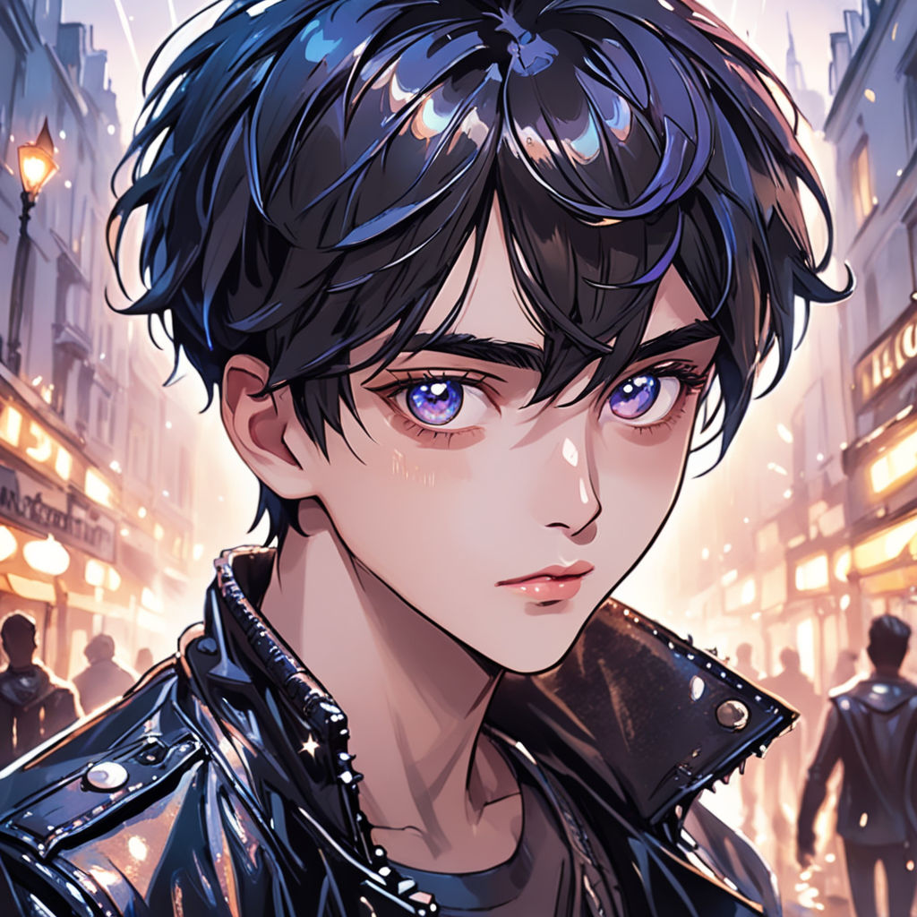 anime boy, short hair, anime style, hyperdetailed, h