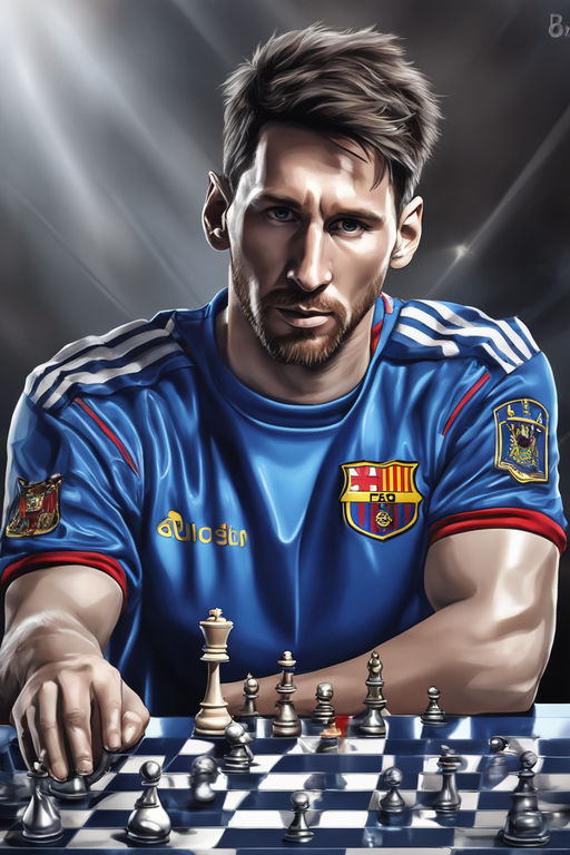 Lionel Messi Cristiano Ronaldo Chess Poster Tempered Glass 