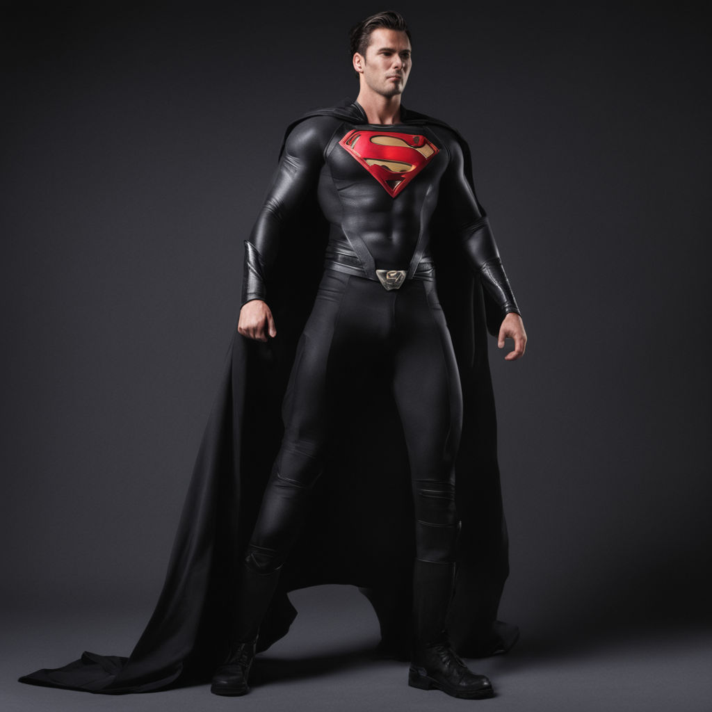 Superman in an all-encompassing jet-black spandex suit - Playground