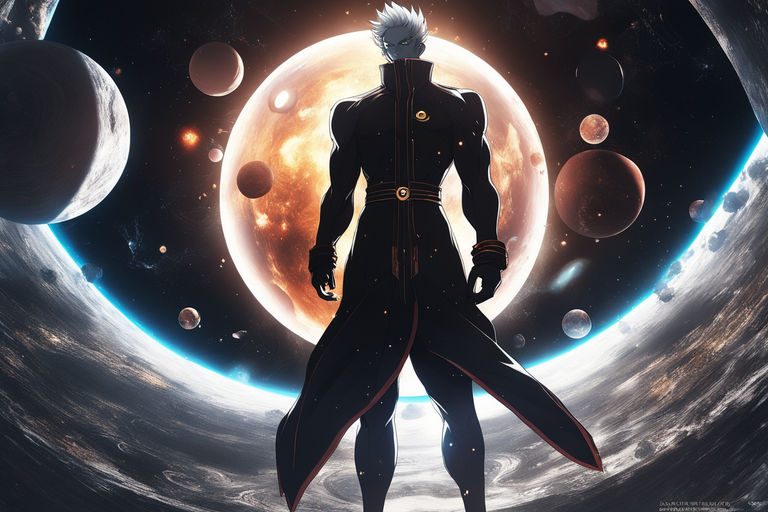 Cosmic garou god form, anime style, masterpiece, detailed, 4k