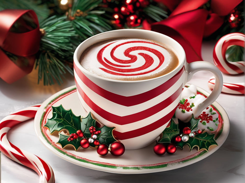 Christmas Candy Cane glass mug