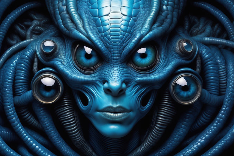 Romantic Blue Skinned Alien Man posing. Stock Photo by ©purplestar 249144178