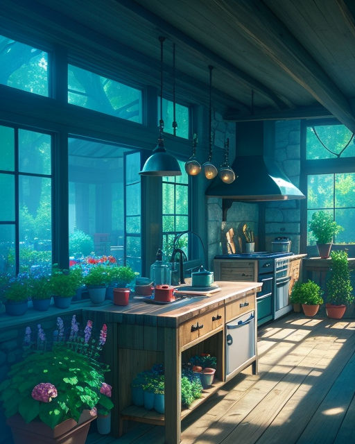 interior background art, bright window lit kitchen, | Stable Diffusion |  OpenArt
