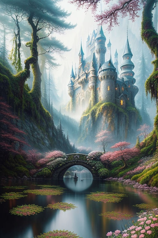 Castle Art, Fantasy Art, Mythical Art, Magical Art, Fantasy Landscape Art,  Digital Download, Wall Art, Enchanted, Whimsical, Decor, Print 