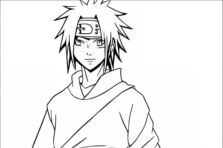 Sasuke Uchiha Naruto Coloring Page