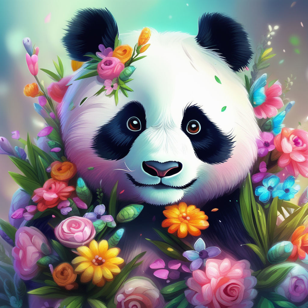 colorful panda wallpaper