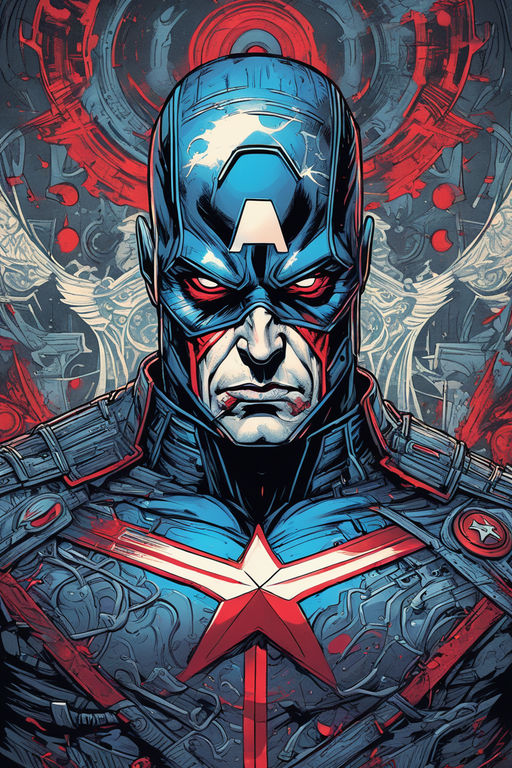 CAPTAIN AMERICA AI Acrylic Art - PhelanVoin's AI Acrylic Art