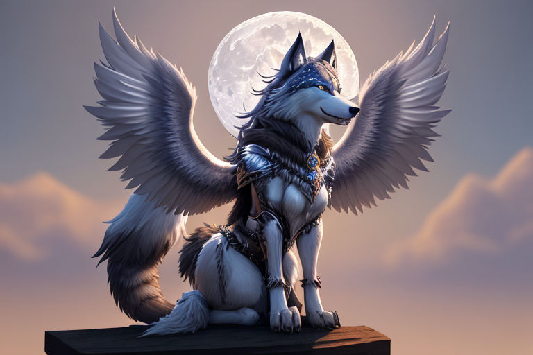 Download Magical Winged Wolf Wallpaper  Wallpaperscom