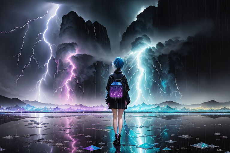 Live wallpaper Girl who can control lightning bolts DOWNLOAD