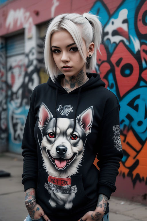 Cute and beautiful teenage punk girl with tattoos - Playground