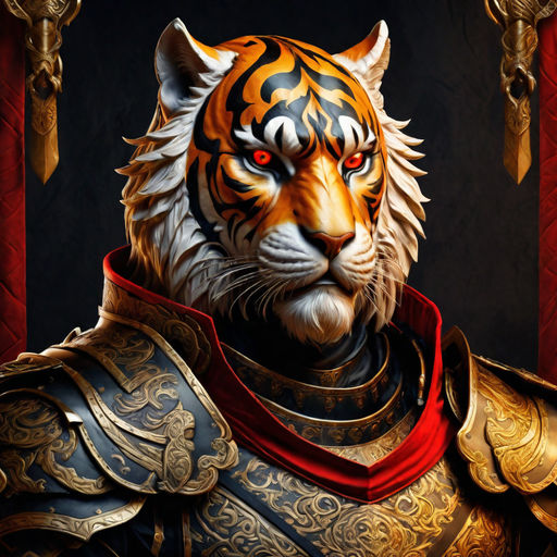 A celtic war tiger in the style of realistic and hyper detailed